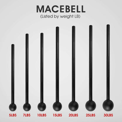 Steel Mace Bell for Strength Training - Support Full Body, Muscles, Shoulder, Grips & Forearms Workouts to Rehabilitation, Stretching 5, 7, 10, 15, 20, 25, 30Lb for Woman & Man