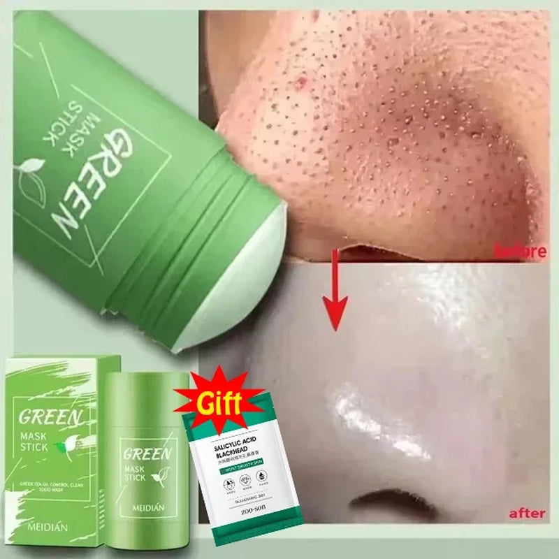 Blackhead Remover Acne Skincare Green Tea Mask Deep Clean Stick Mask Facial Dispel Acne Blemish Shrink Pore Skin Exfoliate Cream