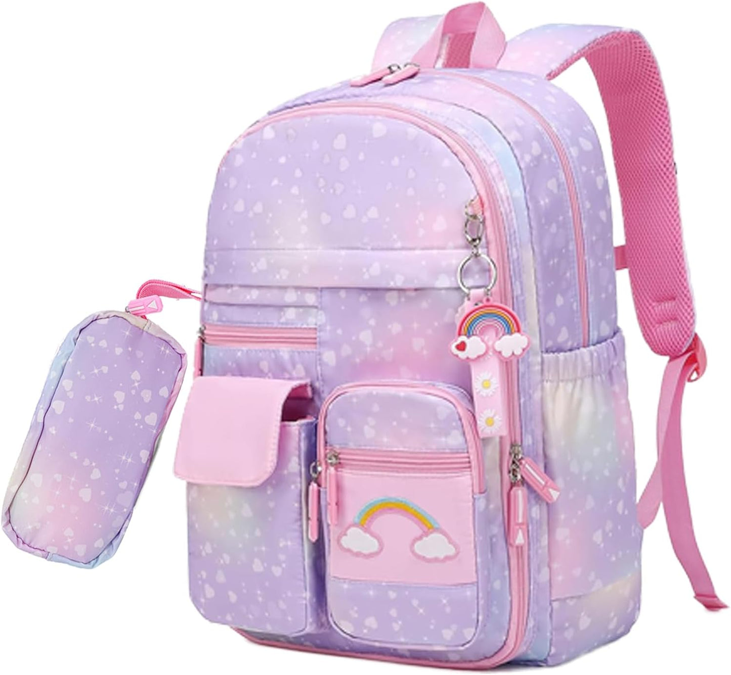 School Backpack for Girls Rainbow Backpack Cute Backpack for Back to School Lapt