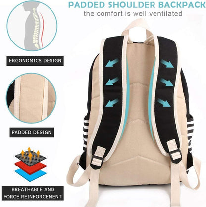 Backpacks for Women Teen Girls,Large Capacity Bookbag with USB Charger Port,Canvas Backpack-Back School Gift for Girls