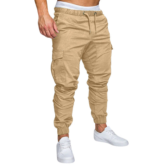 Mens Fashion Joggers Sports Pants Casual Cotton Cargo Pants Gym Sweatpants Trousers Mens Long Pants with Pocket on Clearance